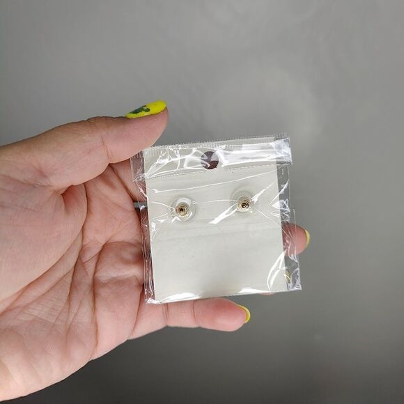 Cubic Zirconia Faux Gold Moon Celestial Dangle Stud Earrings - Picture 5 of 5